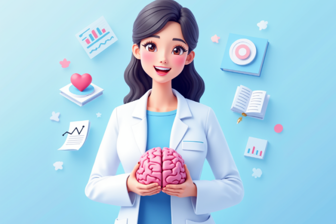 a_female_expert_in_a_white_lab_coat_smiling_while_holding_a_brain_model_standing_in_front_of_a_clea_wupspignqsdd35p9680z_2
